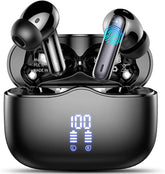 Bluetooth Kopfhörer, Kopfhörer Kabellos Bluetooth 5.3 In Ear Kopfhörer mit 4 ENC Noise Cancelling Mic, Kabellose Kopfhörer Tiefer Bass Wireless Earbuds 40Std, IP7 Wasserdicht Ohrhörer LED Anzeige