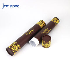 Custom logo Printed Eco-Friendly Kraft Cardboard Wedding Supplies Cylinder Packaging Tea Coffee Paper Tube with Gold Foil