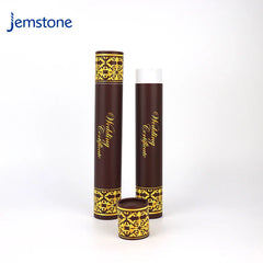 Custom logo Printed Eco-Friendly Kraft Cardboard Wedding Supplies Cylinder Packaging Tea Coffee Paper Tube with Gold Foil