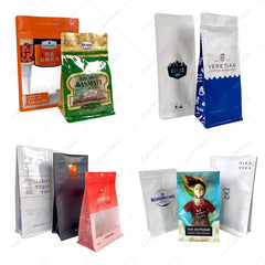 OEM Instant Bottom Single Serve Coffee Packaging Custom Printed 25g Stand up Pouch with Valve and Zipper for Pet Food