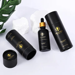 Custom Packaging Bottles Food Black Cardboard Tube Essential Oil Twist up Cosmetic Paper Tube