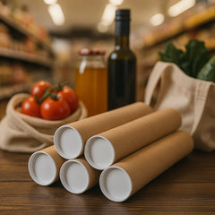 Custom Heavy-Duty Kraft Paper Shipping Tube Packaging with Plastic Ends Custom Logo Long Shipping Cardboard Tube for Parcels