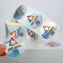 Custom Printing Adhesive Round Holographic Security Warranty Seal Void Stickers Roll Hologram Label for Packaging Security