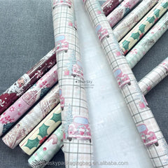 Christmas Wrapping Paper with Snowflake/Santa Design, 24x300cm Festive Gift Wrap Rolls for Holiday Presents, Kids Gifts