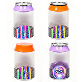 Custom 90ml Plastic Clear 3.5g Mini Soda Can Packaging Leaf Bottom PE Jars with Lids for Cosmetics