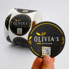 Custom Printing Etiquette Personnalisé Stickers Roll Waterproof Vinyl Adhesive Gold Foil Round Logo Stickers for Packaging Label