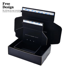 Luxury Customized Print Tear Strip Black Shoe Package Carton Mailer Airplane Corrugated Box Packaging