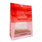 Custom Coffee Bean Snack Beef Jerky Chip Cookies Pet Food Eight Side sealed Flat Bottom Bag Pouch With Zipper and clear Window