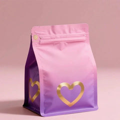 Empty Coffee Beans Flat Bottom Pouch PE Heat Seal Foil Ziplock Coffee Bag with One Way Valve