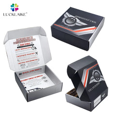 Custom Printed E-Commerce Packaging Box Corrugated Cardboard Papierkarton Mailer Black Post Cajas Shipping Box