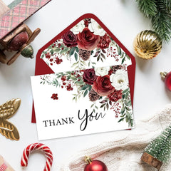 Personalized Custom Gold Foil Postcards Printing Thank You Merry Christmas Greeting Gift Card With Envelopes for Small Business