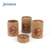 Printed logo Brown Kraft Perfume Cylinder Paper Tube Packaging Round Food Grade Tea Coffee Candle Cardboard Tube Packaging