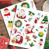 Custom Printing Christmas Holiday Vinyl Stickers Sheet Christmas Label Sticker Merry Christmas Gift Kiss Cut Sticker