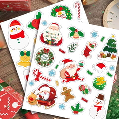 Custom Printing Christmas Holiday Vinyl Stickers Sheet Christmas Label Sticker Merry Christmas Gift Kiss Cut Sticker