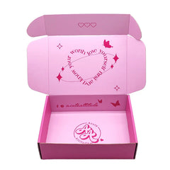 Custom Luxury Design Corrugated Paper Clothing Hot Pink Box Packaging Shipping Mailing Mailer Boxes for Packiging