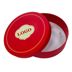 Custom Luxury Decorative Two Piece Empty Rigid Round Hard Gift Present Paper Cardboard Circle Lid and Base Box Packaging