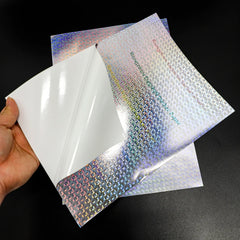 Holographic A4 Destructible Stickers Sheets Vinyl A4 Egg Shell Paper Adhesive Graffiti Hologram Eggshell Stickers Sheet