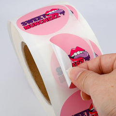 Custom Sticker Roll Waterproof Adhesive Vinyl Brand Logo Sealing Round Business Logo Sticker for Cosmetic Food Packaging Labels