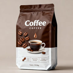 Flat Bottom Coffee Beans Pouches Powder Eight Side Seal Foil PE Composite 350g 5lb Tea Bean Square Zipper Bags With Air Valve