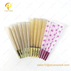 100% Organic Custom Logo Pre 1 1/4 Rolling Smell Child Proof Natural Brown Raw Papers Cones Rizlas Rolls Wraps with Tips