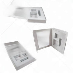 Wholesale Eco-friendly Recyclable Paper Gift Hardbox Transparent Windows Rigid Magnet Flat Cosmetic Shipping Boxes Embossed