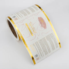 Custom Cosmetics Etiqueta Gold Foil Skincare Waterproof Adhesiva Personalizada Pegatina Logo Stickers Roll Labels for Packaging