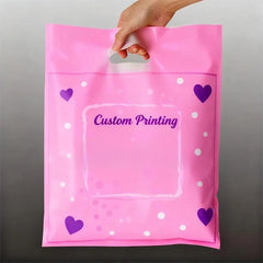 Wholesale Custom Plastic Shopping Bag With Logo Recyclable Bag Die Cut Handle Groceries Business Promotion Shopping Bags