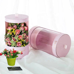 Waterproof Preserved Clear PVC Window Cardboard Rose Paper Flower Gift Box