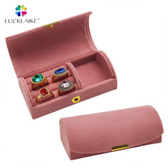 Customized Luxury Personalized Vintage Display Ring Small Pink Jewelry Set Paper Gift Packaging Velvet Jewelry Box with logo