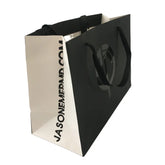 Brand Large UV Printing Gold Foil Hot Stamping Customized Logo Ribbon Handle Luxury Shopping Packaging Paper Bag for Clothes