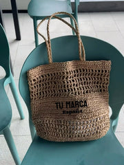 Summer Handwoven Straw Beach Tote Bag Single Shoulder Netted Mesh Handbag for Women Eco-Friendly&Fashionable Vacation Tote