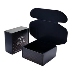 Custom Recyclable Small Candle Gift Folding Shipping Corrugated Matte Mailing Packing Parcel Paper Brown Black Box Packaging