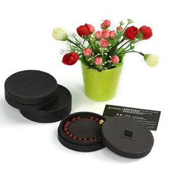 Custom Round Suede Velvet Wedding Earring Ring Necklace Pink 4-layer Circle Box Round Jewellery Box