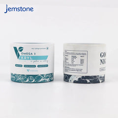 Custom 100% Biodegradable Kraft Cardboard Food Tea Collagen Jar Powder Paper Packaging Box Cylinder Vitamin Bottle Paper Tube