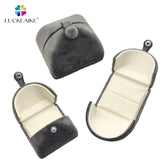 Custom Made logo Luxury Black Gift Cardboard Magnet Cotton Filled Package Paper Ring Velvet Jewelry Box Packaging with logo