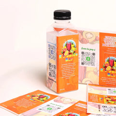 Manufacturer Custom Bopp Printing Logo 12oz 32oz Beverage Mango Juice Bottle Packaging Sticker Empty Plastic Bottles With Labels