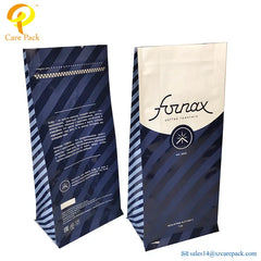 Food Grade Coffee Pouch Custom Flexible Packaging Flat Square Bottom 1kg Reusable Aluminum Foil Matt Black Coffee Bag