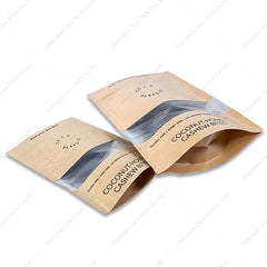 Custom Printing Food Flour Nut Rice Tea Spices Stand up Kraft Paper Bag Resealable Zipper Packaging Pouch