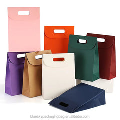 Stylish Open-Top Paper Tote Bag, Glossy Coated Shopping Bag Without Handle Paper Bags for Retail Fashion Boutique Packaging Bags