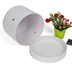 Cardboard Gift Packaging Supplies Customized White Gold Foil Art Craft Logo Wedding Flower Round Boxes