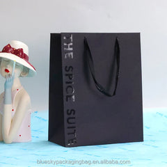 Custom Full-Color Printed Gift Paper Bag with Own Design Premium Art Black Paper Bags for Weddings Holidays&Luxury Packaging