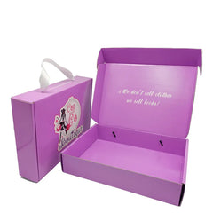 Customizable Corrugated Packaging Cosmetic Clothing Custom Logo Packaging Shoes Box for Mailer Shipping Carton Box with Handle