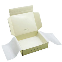 Custom Self Seal Adhesive Packaging Corrugated Matte Soft Touch Film Cream Yellow Zipper Tear Strip Mailer Boxes Shipping Boxes
