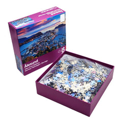 Custom Paper Cardboard Manufacturers 1000 Pieces Alesund Game Jigsaw Puzzle Set for Adults