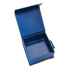 Custom Printed Rigid Cardboard Rigid Flip Paper Boxes Packing Electronic Wireless Earphone Magnetic Closure Blue Packaging Box