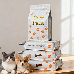 Custom Flat Bottom Pouch Side Sealing Cat Feed Treat 1.5kg 7kg 9kg Plastic Durable Seal Zip Bag