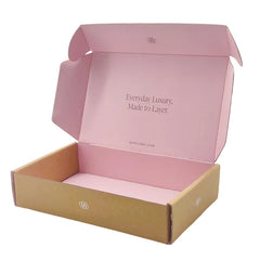 Custom Corrugated Kraft Box Recyclable Pink Express Mailer for Wedding Clothing and Underwear Shoes Socks Subscription Box
