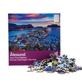 Custom Paper Cardboard Manufacturers 1000 Pieces Alesund Game Jigsaw Puzzle Set for Adults