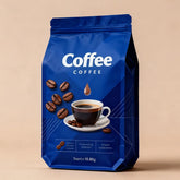 Flat Bottom Coffee Beans Pouches Powder Eight Side Seal Foil PE Composite 350g 5lb Tea Bean Square Zipper Bags With Air Valve