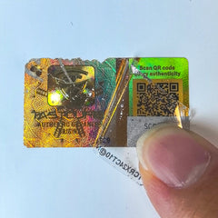 Custom 3D Scratch off Rainbow Qr Code Anti-counterfeiting Hologram Sticker Laser Label Printing